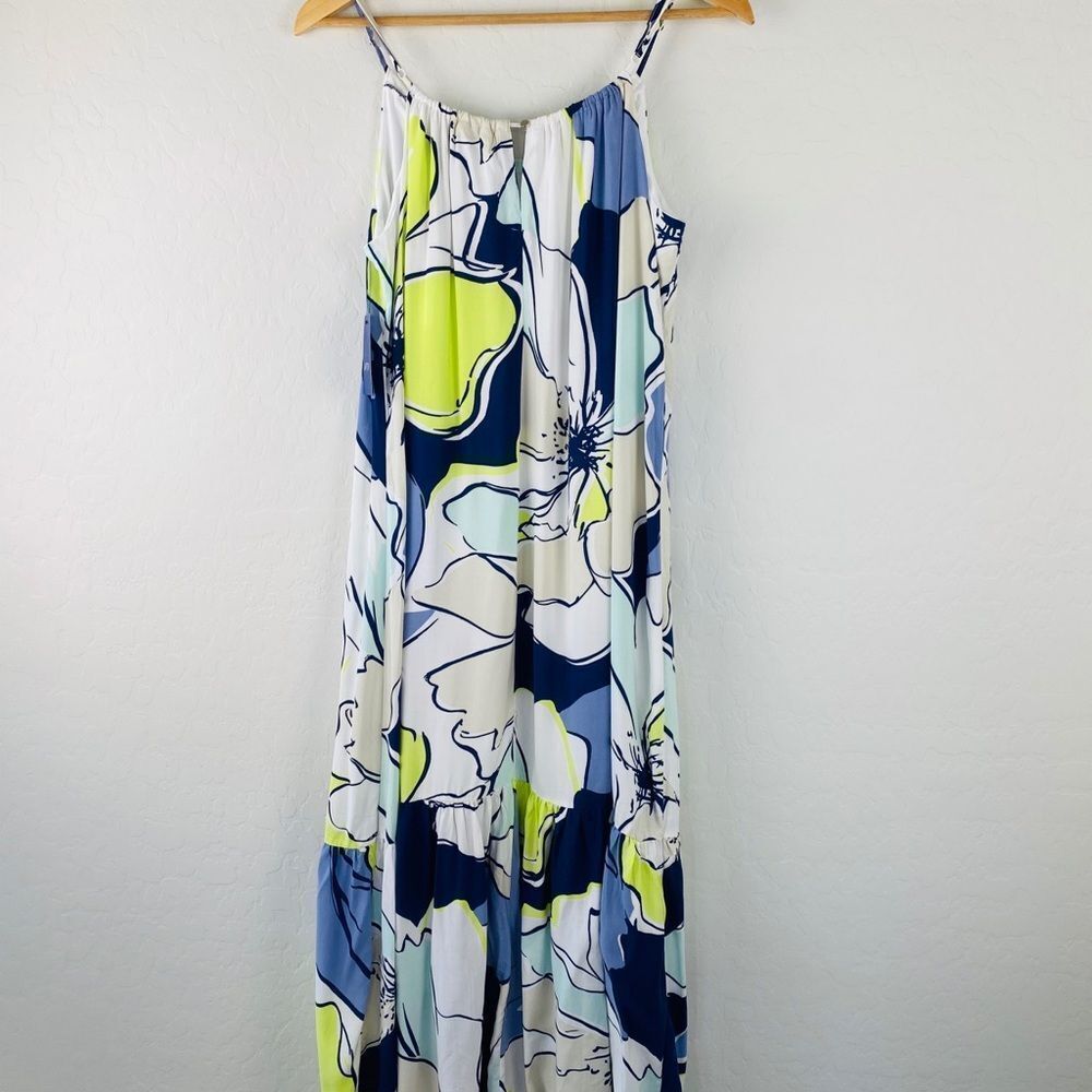 NWT APT9 floral flowy blue green maxi dress size large - Picture 4 of 11
